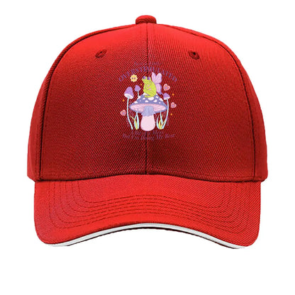 Just A Little Overstimulated Frog Mushroom Doing My Best Sandwich Baseball Cap