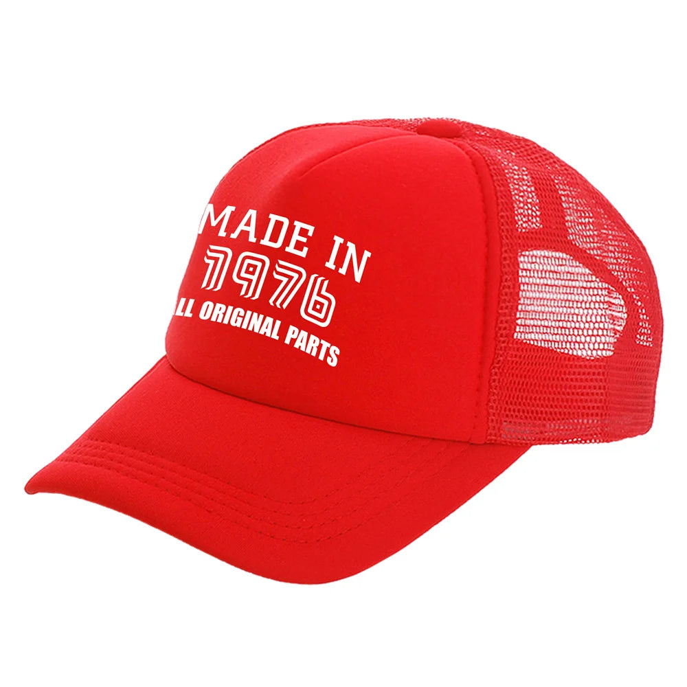 Made In 1976 All Original Parts Man Baseball Caps
