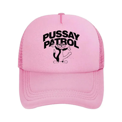 Pussy Patrol Cat Logo Mesh Baseball Cap