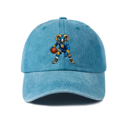 Basketball Ram Mascot Letter B Baseball Cap