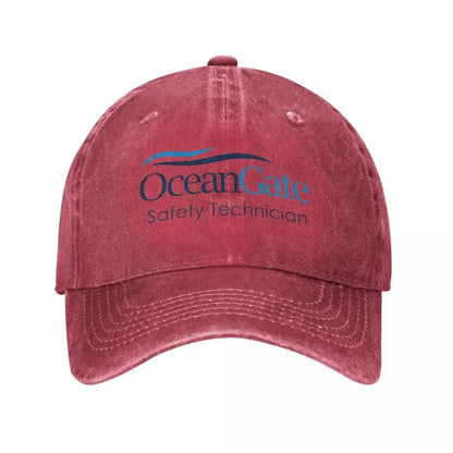 Vintage OceanGate Safety Technician Baseball Cap Unisex Style Distressed Washed Headwear