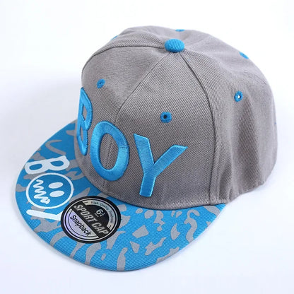 Unisex Kids Embroidered Hip Hop Snapback Cap