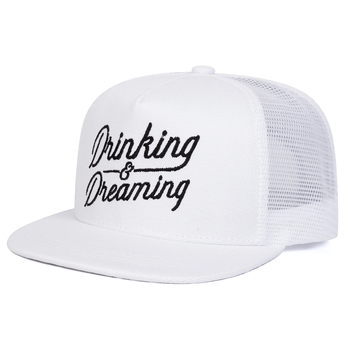 Unisex DRINKING DREAMING Embroidery Hip-hop Net Hats Baseball Caps Sunscreen Hat Cap Snapback Cap
