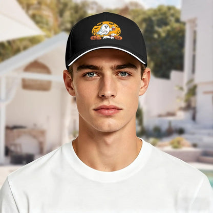 Halloween Dachshund with Coffee Spooky Pumpkin Dachshund Adjustable Casual Baseball Cap
