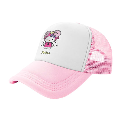 Unisex Hello Kitty Trucker Hats Mesh Baseball Caps