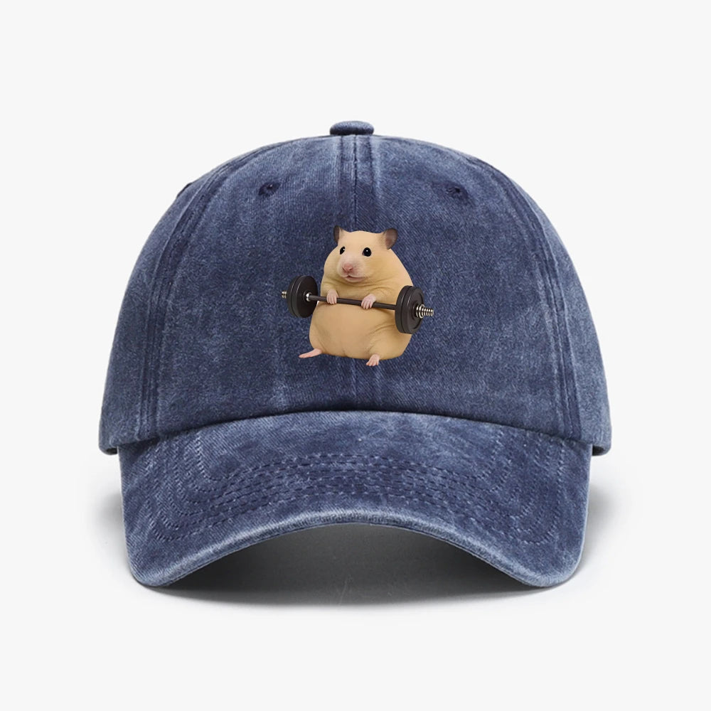 Weightlifting Hamster Baseball Cap