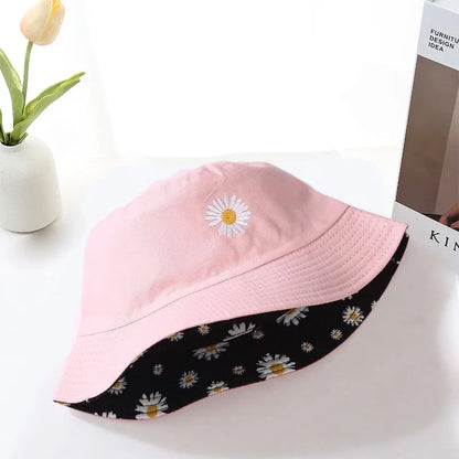 Small Daisy Flowers with Double-sided Bucket Hat Fisherman Hat
