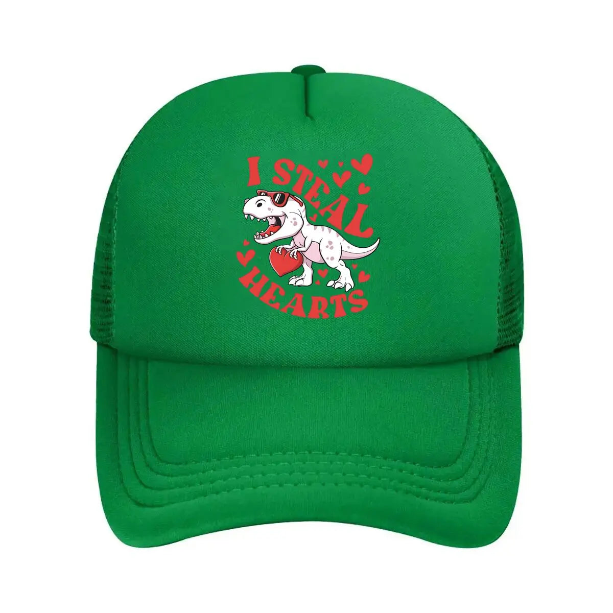Dinosaur I Steal Hearts Graphic 2026 Mesh Baseball Cap