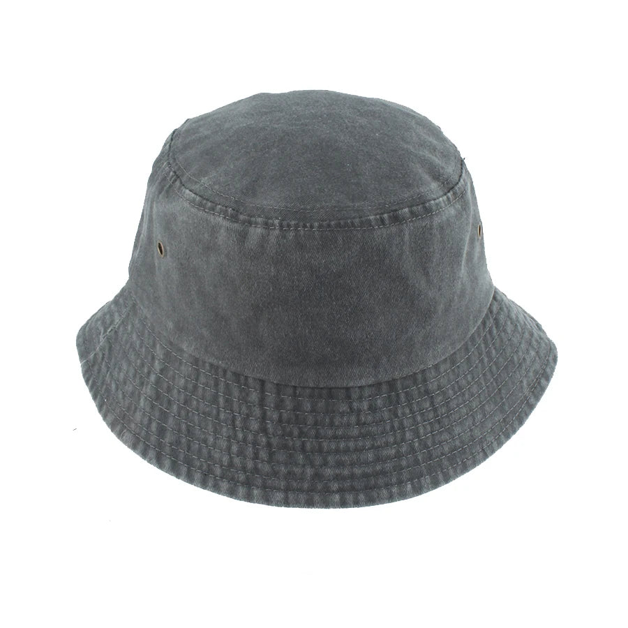 Summer Washed Denim Bucket Hats Foldable Packable Soild Color Fisherman Hat