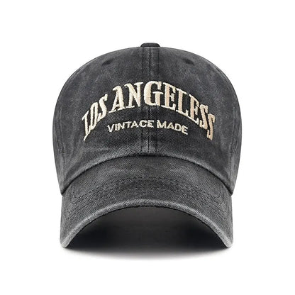 New Soft Top Washed Vintage Coated Cloth Cap Three-Dimensional Embroidery Sunhat Distressed White Baseball Cap