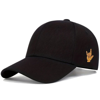 Unisex Side Finger Embroidery Baseball Caps