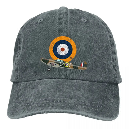 Supermarine Spitfire RAF WW2 Aircraft Plane Flugzeug MKI Delete Baseball Cap Men