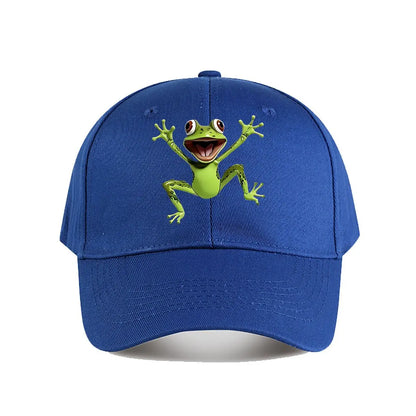 Cute Green Cartoon Frog Plastic Figurine Baseball Cap