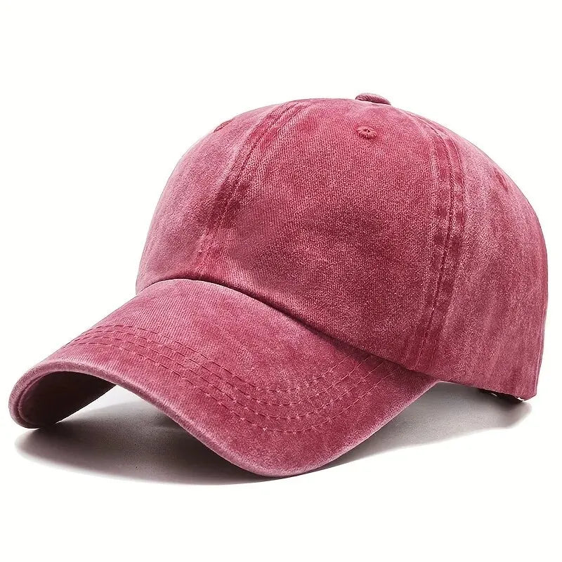 Baseball Cap Adjustable Solid Color Casual Hat Stretchy Fabric