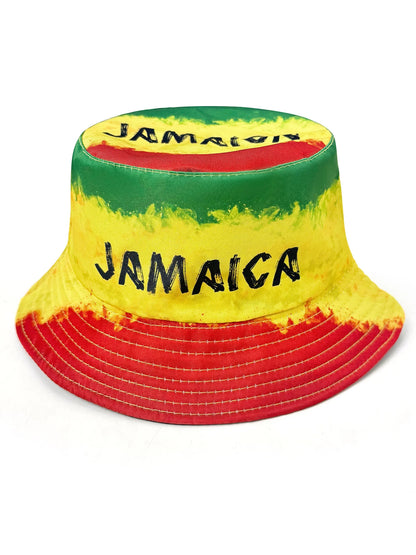 Brightly Colored Letter Print Bucket Hat Reversible Bucket Hat