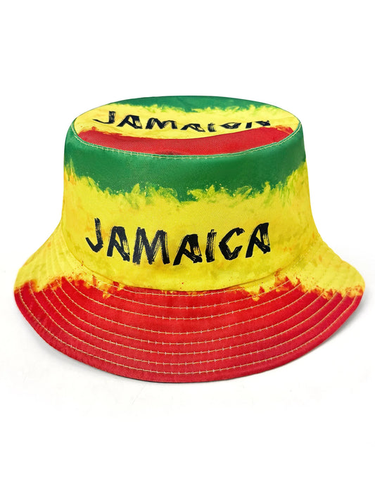 Brightly Colored Letter Print Bucket Hat Reversible Bucket Hat