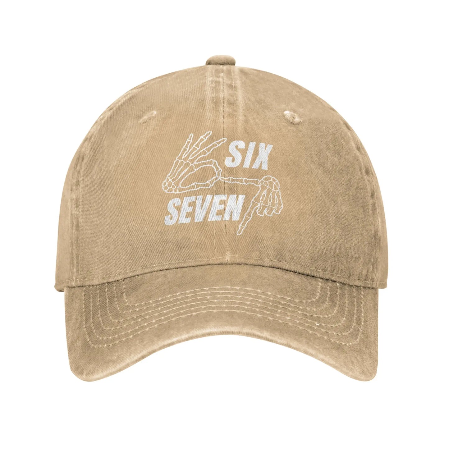 Unisex Six Seven 6 7 Meme Funny Skeleton Hands Printed Hats Baseball Cap