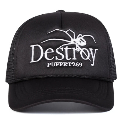 Unisex DESROY Spider Embroidery Baseball Net Caps