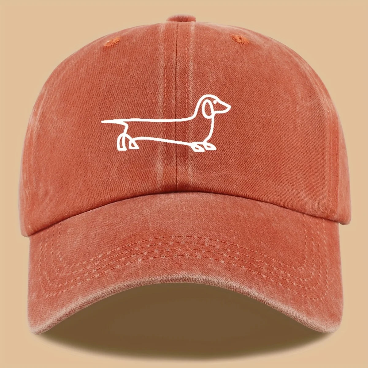 Simple Dog Print Baseball Cap, Versatile For Both Men And Women