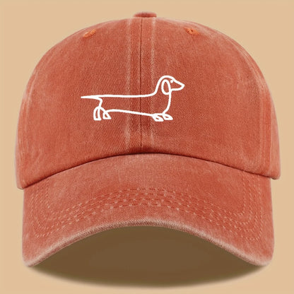 Simple Dog Print Baseball Cap, Versatile For Both Men And Women