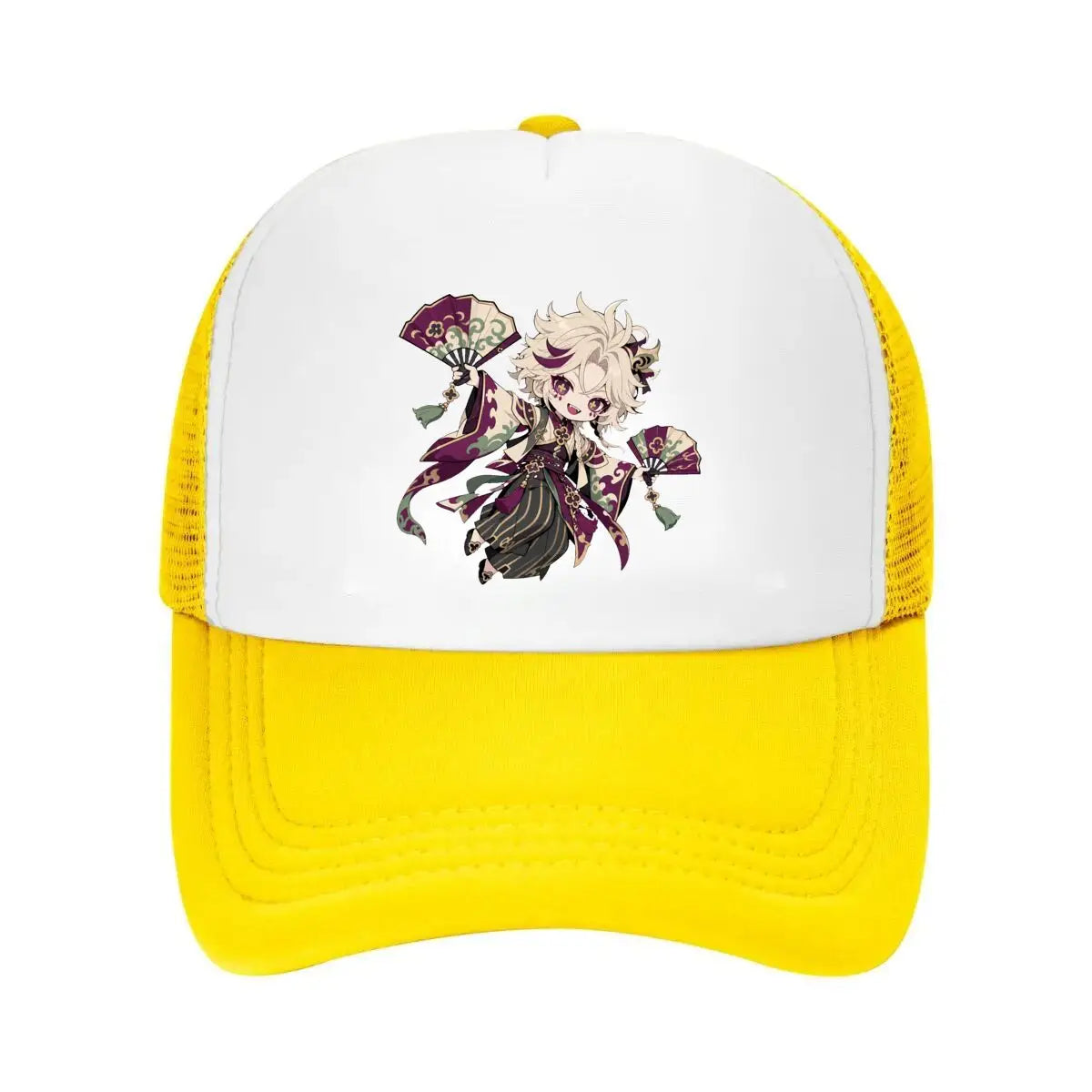 Playful Chibi Demon Fan Mascot Mesh Baseball Cap