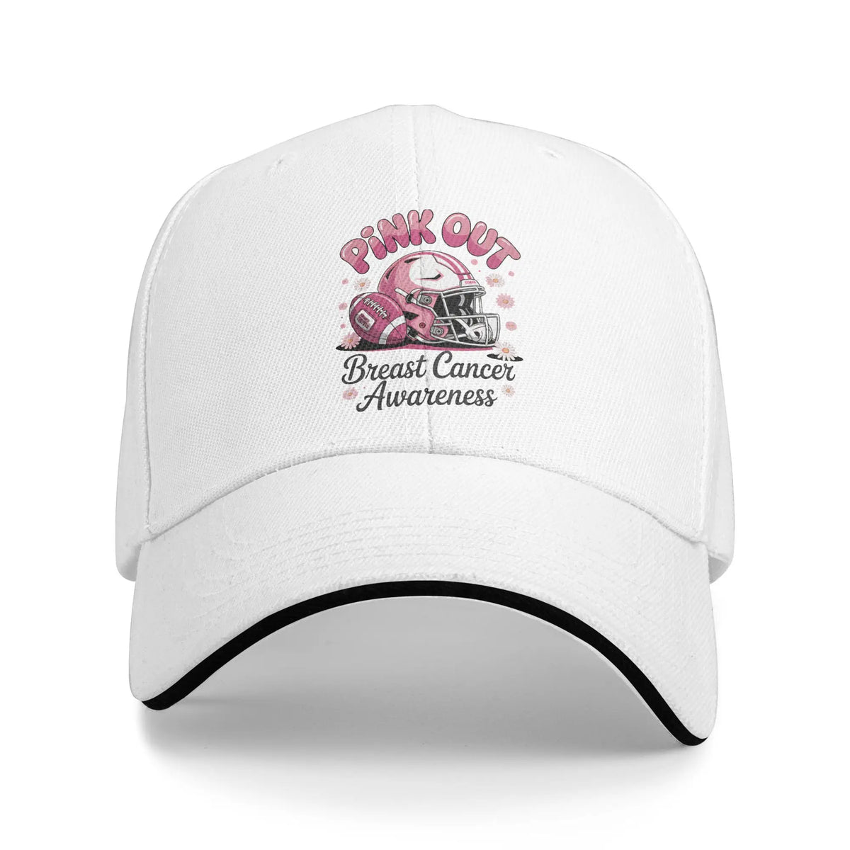 October We Wear Pink Rainbow Breast Cancer Awareness Ribbon Sandwich Cap Baseball Cap