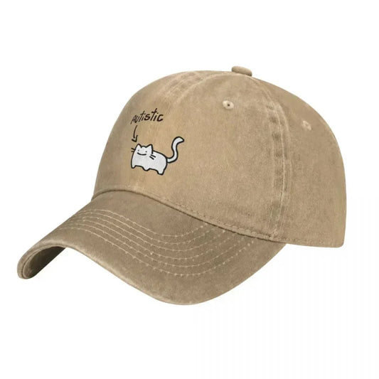 Pure Color Dad Hats Autistic Cat Women's Hat Sun Visor Baseball Caps