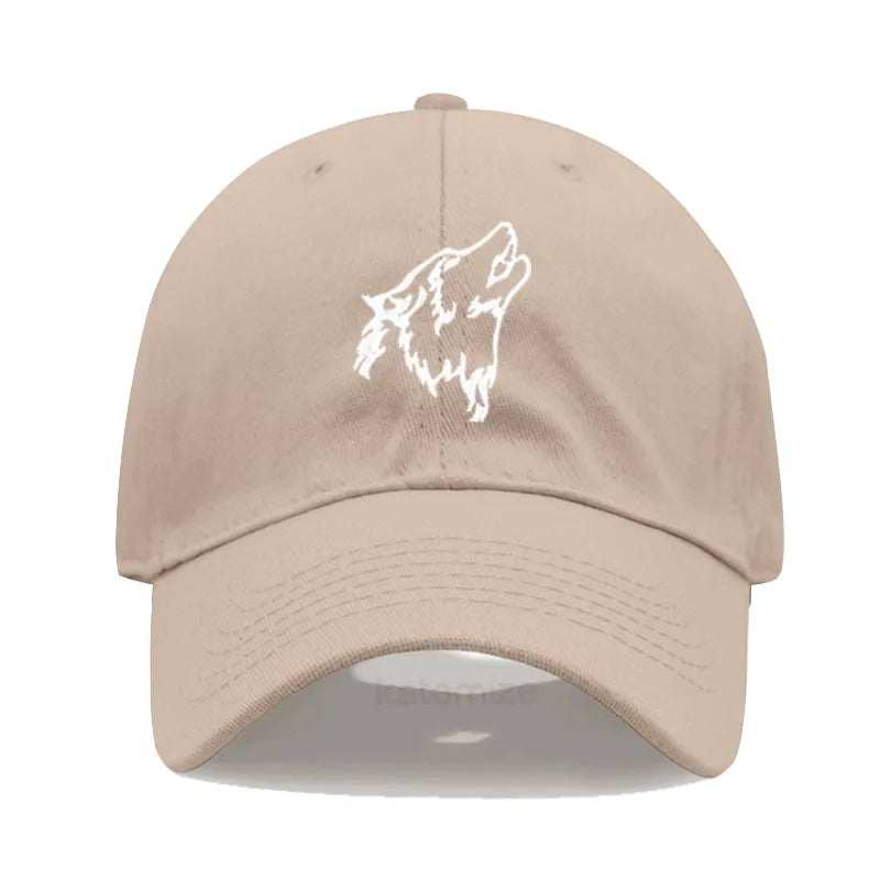 Wolf Embroidered Baseball Cap For Women Men