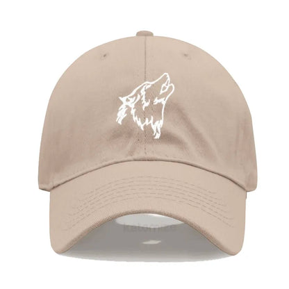 Wolf Embroidered Baseball Cap For Women Men