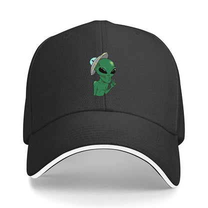 Alien Making The Peace Sign Baseball Cap