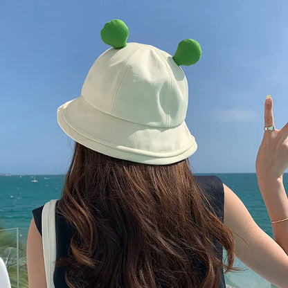 RICYGVM Funny Frog Fisherman Hat For Women Sunscreen Bucket Hat Unisex
