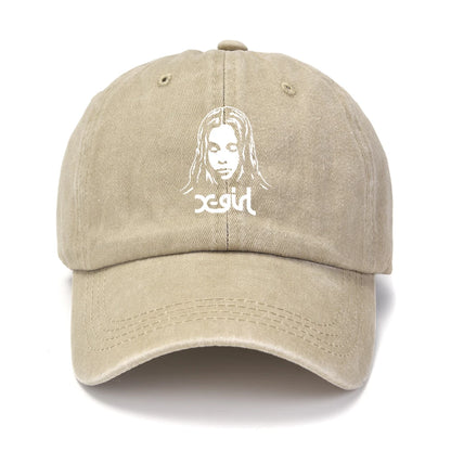 Girl Printed Baseball Cap Unisex Vintage Wash Sun Hat