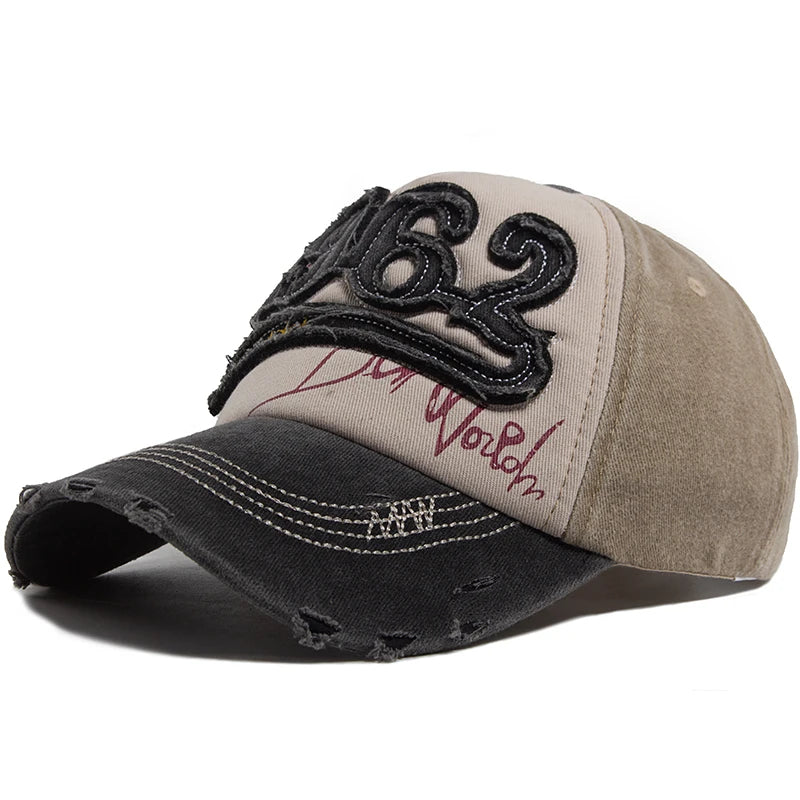 Fashion Vintage Washed Cotton Baseball Cap Men Digit 1962 Embroidery Snapback Spring Autumn Women