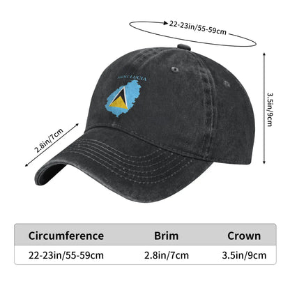 Saint Lucia Flag Sun Baseball Cap