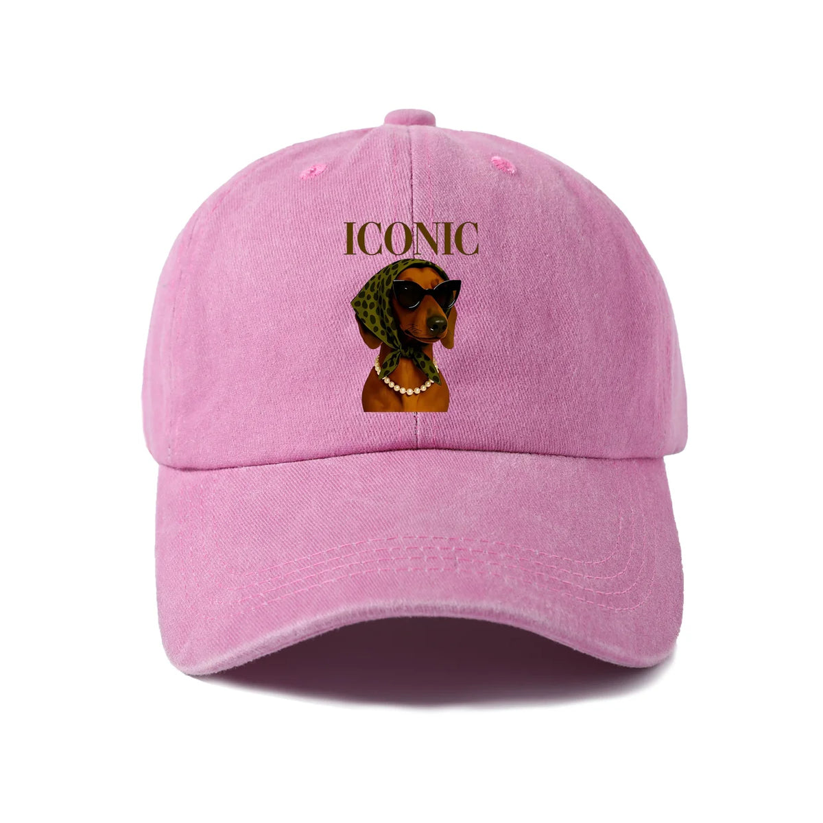 Dachshund Graphic Vintage Washed Baseball Cap