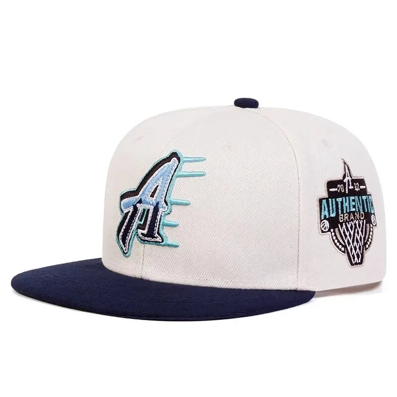 Unisex A Letter Embroidery Side Basketball Hip-hop Hats Snapback Cap