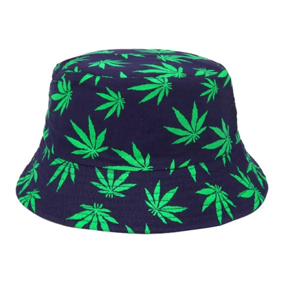 Unisex Bucket Hat Summer/Summer Bucket Hats Weed Print Fisherman