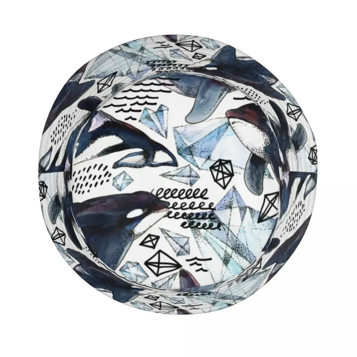 Fisherman Hat Unisex Bob Cap Killer Whale Watercolor Arctic Ice And Ocean