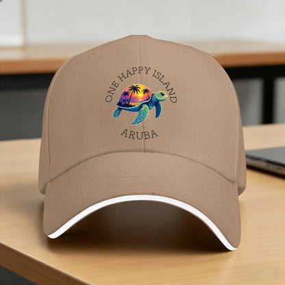 Aruba One Happy Island Turtle Tennis Skate Hip Hop Hats Baseball Caps