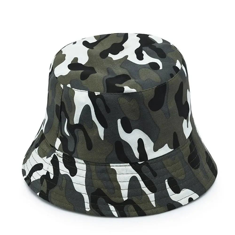 Camouflage Bucket Hat Wide Brim Visors Foldable Portable Women Men