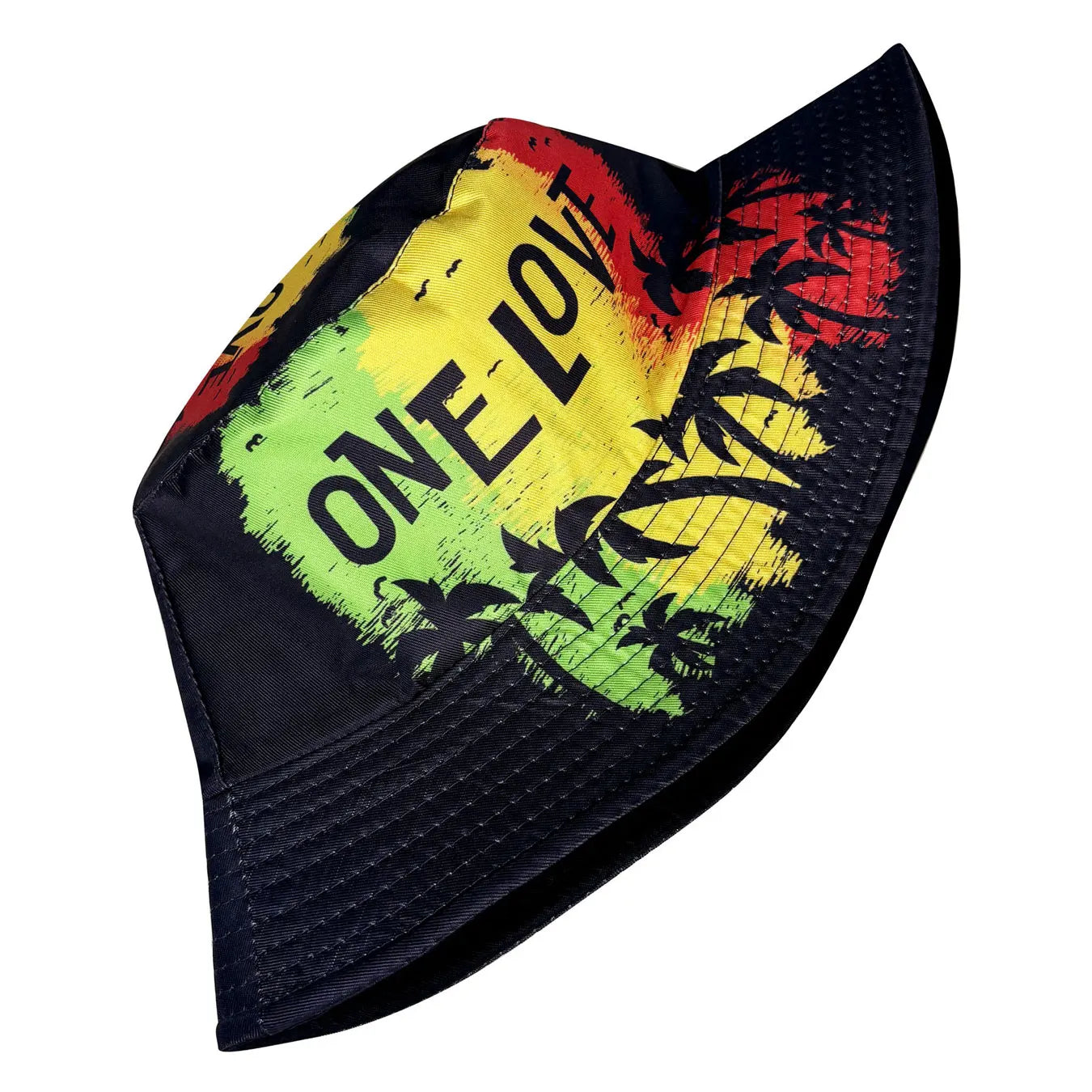 Coconut Tree Silhouette One Love 3D Graphic Fisherman Hat Bucket Hat