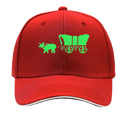 Retro 8 - Bit Pixel Ox Cart Vinyl Sticker Sandwich Baseball Cap