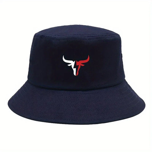 Cow Head Logo Fashionable Printed Fisherman's Hat