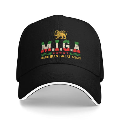 Iranian Shirt Make Iran Great Again Emblem Of Iran MIGA Running Hats Baseball Caps