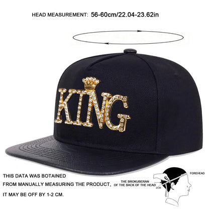Unisex KING Letter Label Hip-Hop Hats Snapback Caps Baseball Caps Sunscreen Hat