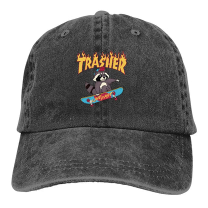 Trasher! Baseball Cap Snapback Raccoon Lover Caps