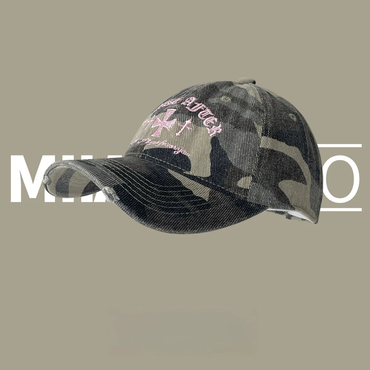 Retro Old Cross-Stitch Camouflage Baseball Cap For Men And Women