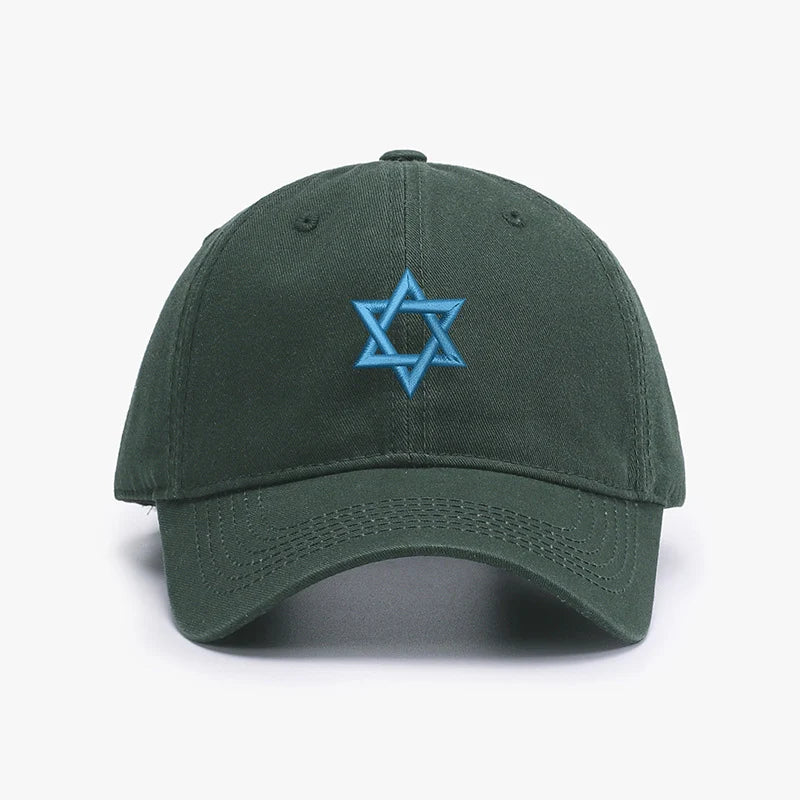 Adjustable Embroidered Blue Star of David Israel Baseball Cap