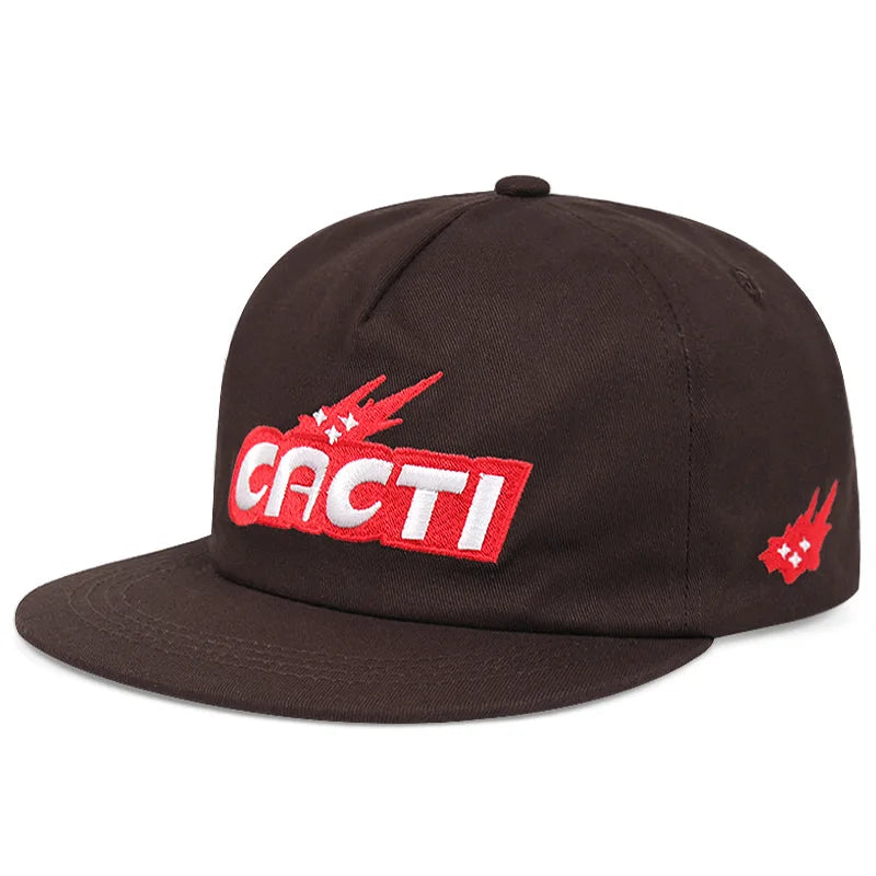 CACTI Letter Three-Dimensional Soft Top Flat Brim Snapback Cap
