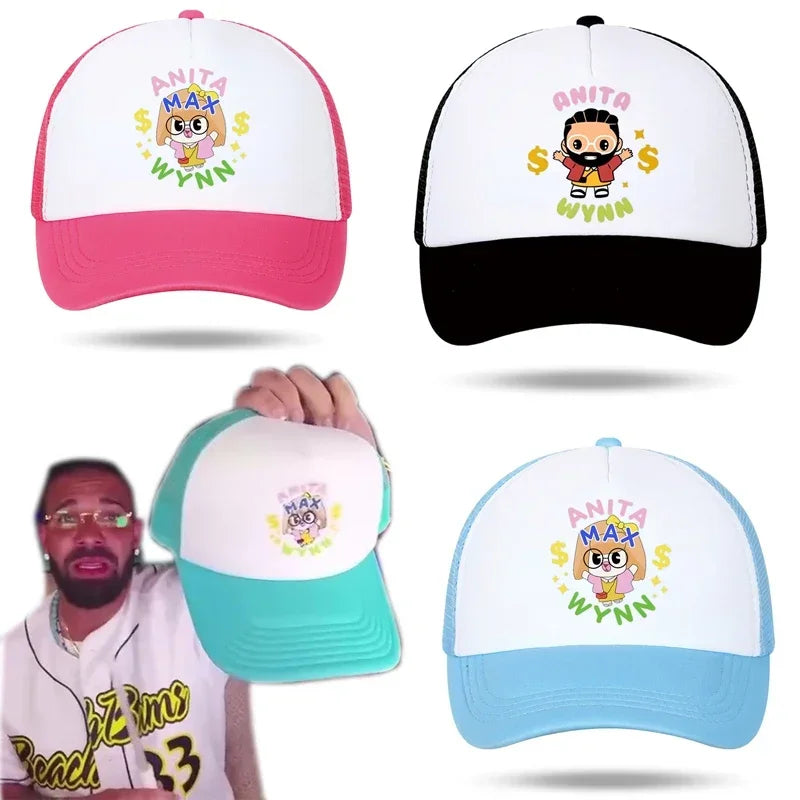 Trendy Anita Max Wynn Foam Baseball Hat Trendy Cute Mesh Snapback Caps Boy Girl
